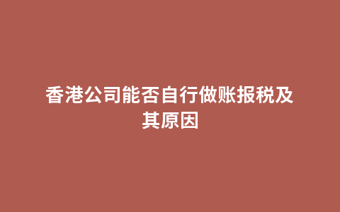 香港公司能否自行做账报税及其原因