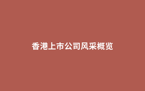 香港上市公司风采概览